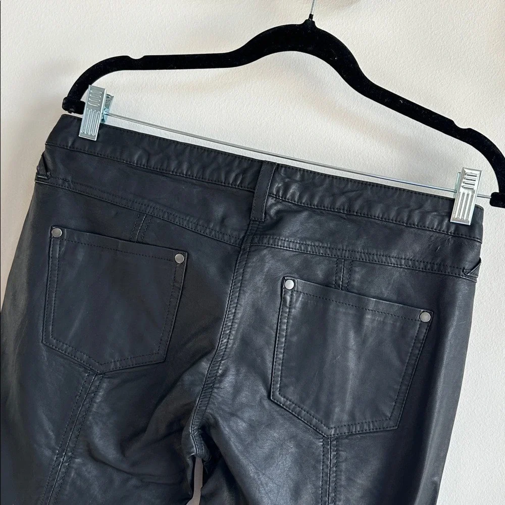 Free People Womens Edgy Vegan Leather Paneled Skinny Pants Goth Mob Wife Black 6